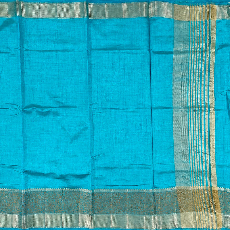 Hayagrivas Turquoise Blue Fancy Cotton Saree SSCBF121H5-4