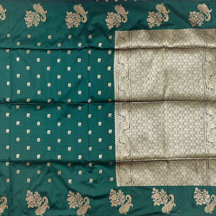 Hayagrivas Bottle Green Fancy Cotton Saree SSCBF121H6-16