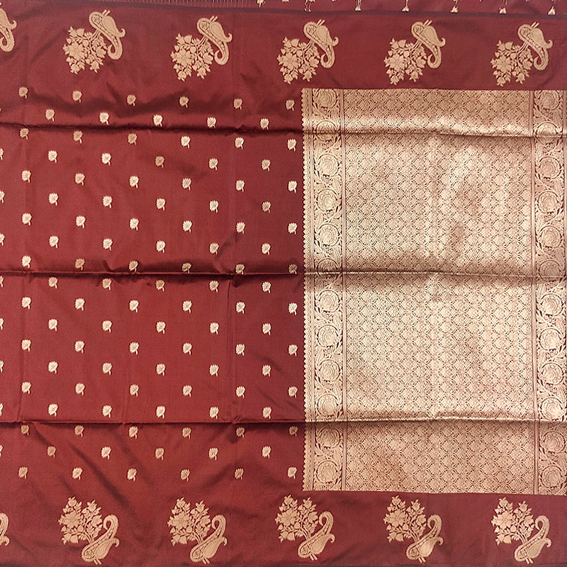 Hayagrivas Maroon Fancy Cotton Saree SSCBF121H6-17
