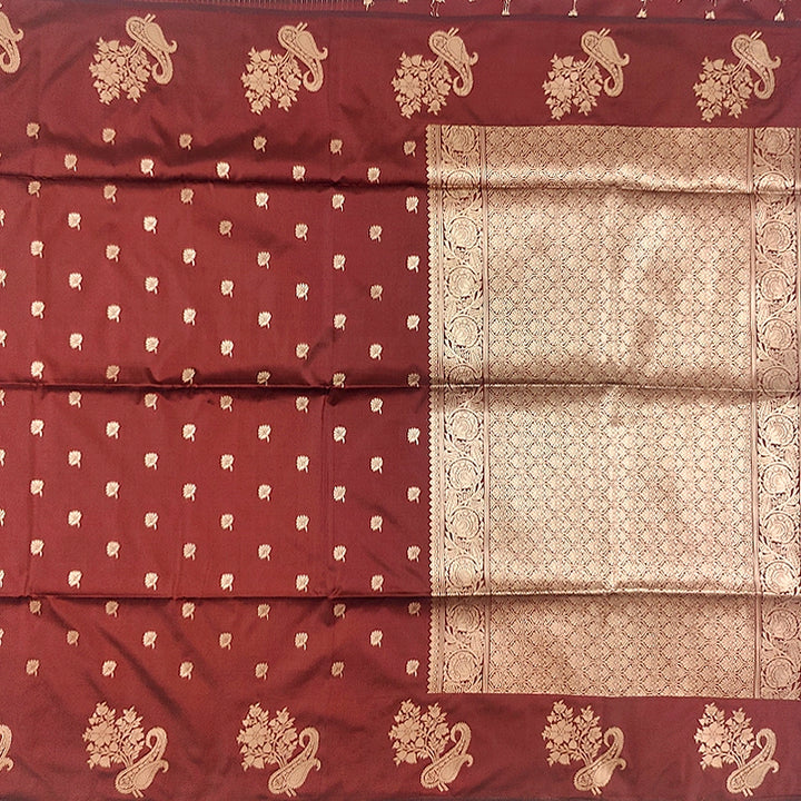 Hayagrivas Maroon Fancy Cotton Saree SSCBF121H6-17