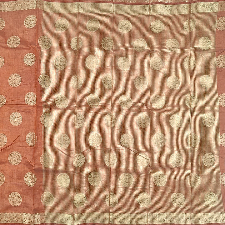 Hayagrivas Rust Orange Fancy Cotton Saree SSCBF121H7-4