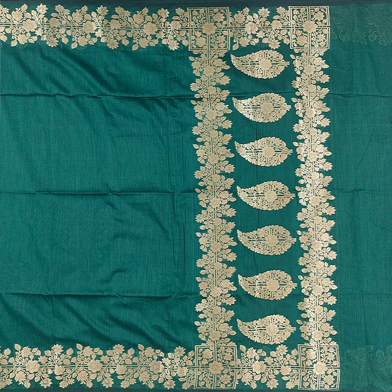 Hayagrivas Emerald-Green Fancy Cotton Saree SSCBF121H8-2