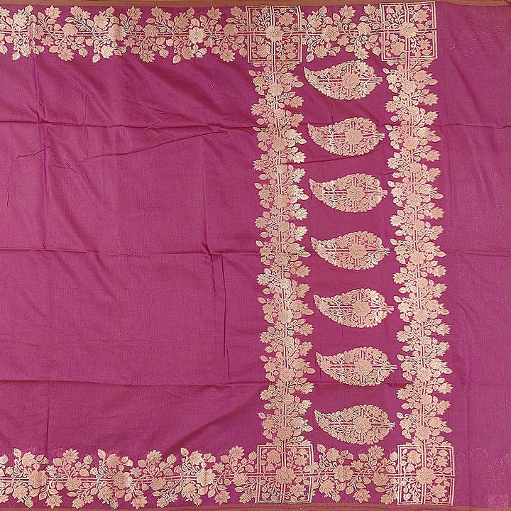 Hayagrivas Magenta-Pink Fancy Cotton Saree SSCBF121H8-3
