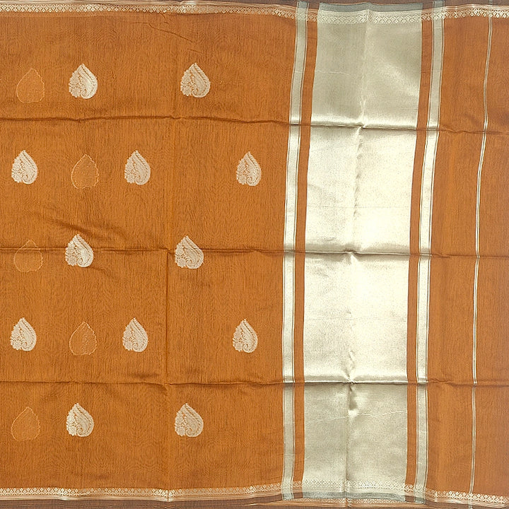 Hayagrivas Mustard-Brown Fancy Cotton Saree SSCBF121H9-5