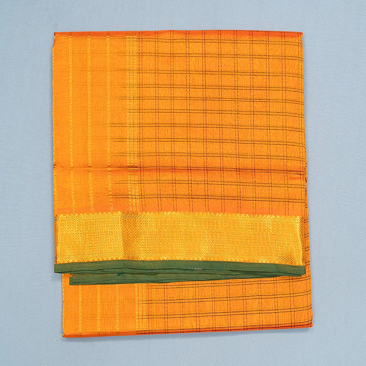 Hayagrivas Orangish-Yellow Pure Silk Cotton Saree SSCBF138H4-2
