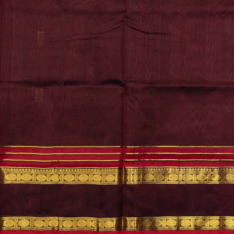 Hayagrivas Coffee Brown Pure Silk Cotton Saree SSCBF138H5-1