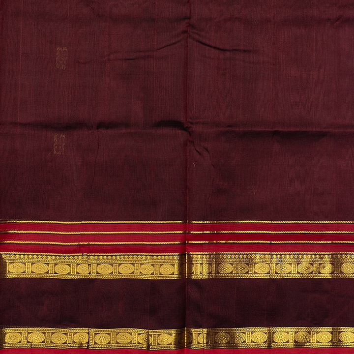 Hayagrivas Coffee Brown Pure Silk Cotton Saree SSCBF138H5-1