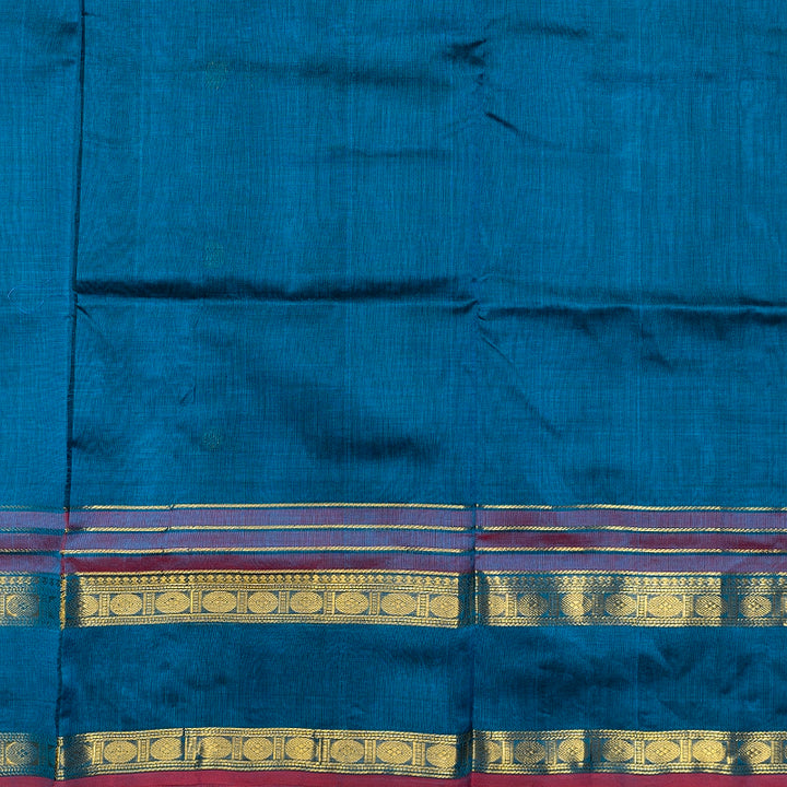 Hayagrivas Peacock Blue Pure Silk Cotton Saree SSCBF138H5-2