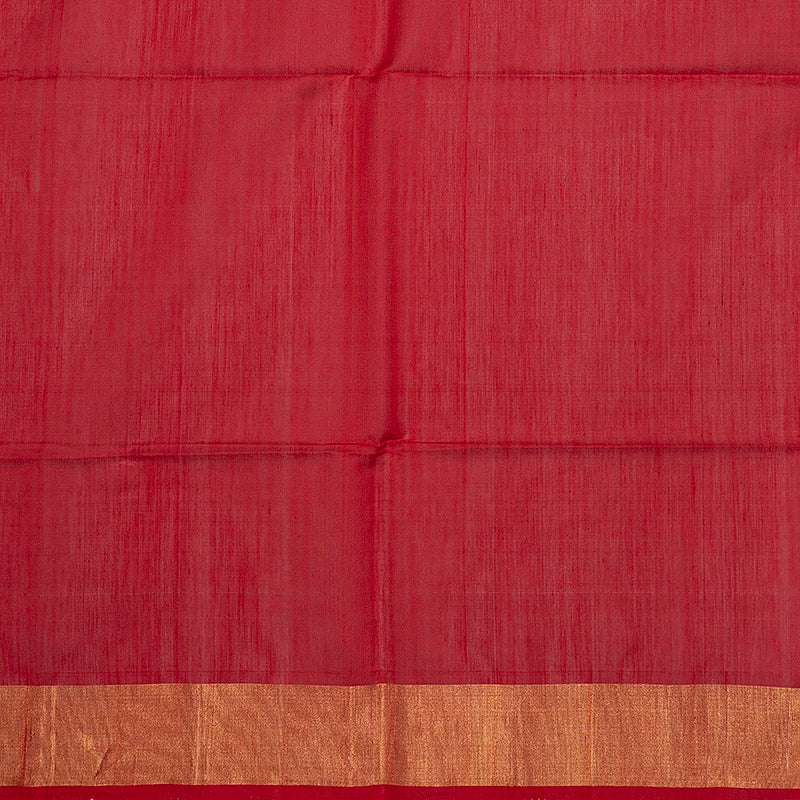 Hayagrivas Rust Brown Ikkat Kora Silk Cotton Saree SSCBF155H1-5