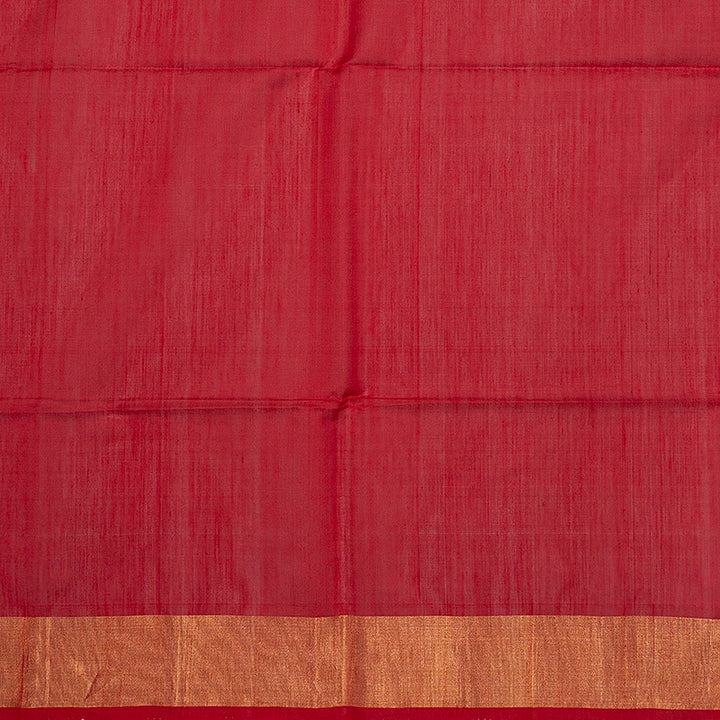 Hayagrivas Rust Brown Ikkat Kora Silk Cotton Saree SSCBF155H1-5
