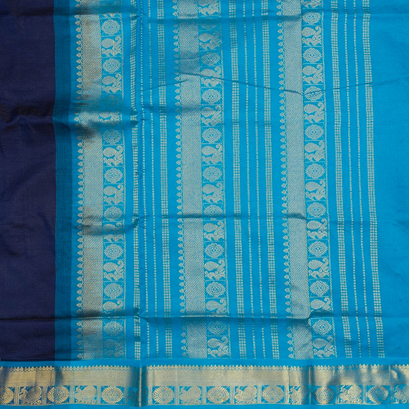 Hayagrivas Navy Blue Semi Silk Cotton Saree SSCBF164I2-59