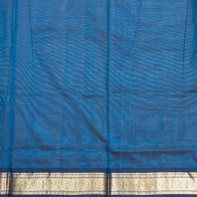 Hayagrivas Peacock Blue Kanchi Silk Cotton Saree SSCBF178I4-8