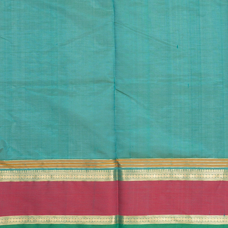 Hayagrivas Peacock Green Kanchi Silk Cotton Saree SSCBF179I11-6