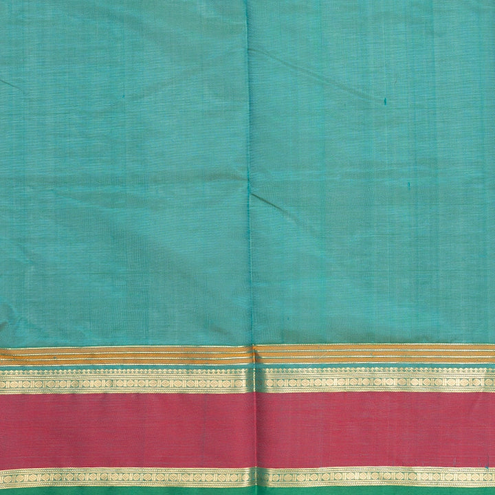 Hayagrivas Peacock Green Kanchi Silk Cotton Saree SSCBF179I11-6