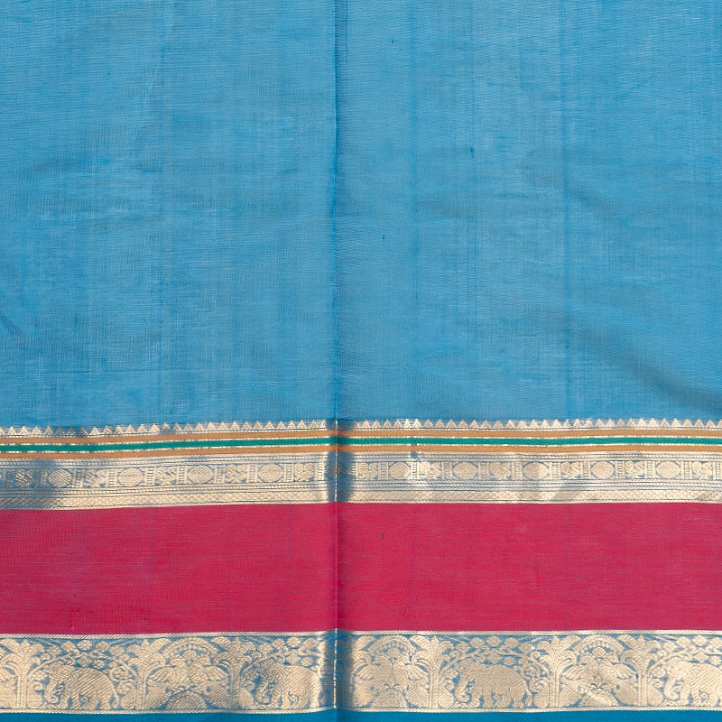 Hayagrivas Peacock Blue Kanchi Silk Cotton Saree SSCBF179I12-12