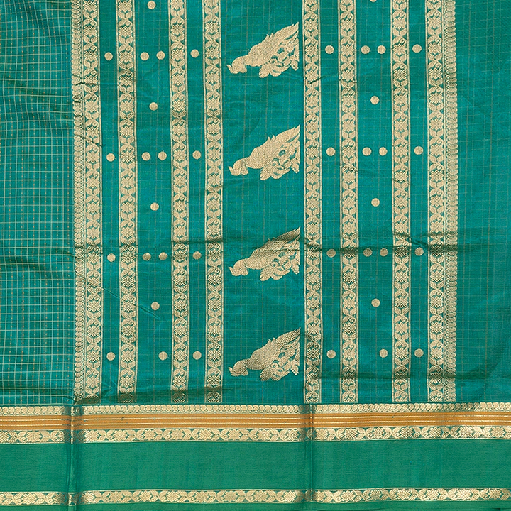 Hayagrivas Sea Green Kanchi Silk Cotton Saree SSCBF179I12-21