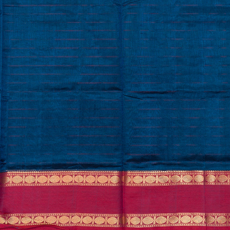 Hayagrivas Peacock Blue Kanchi Silk Cotton Saree SSCBF179I4-15