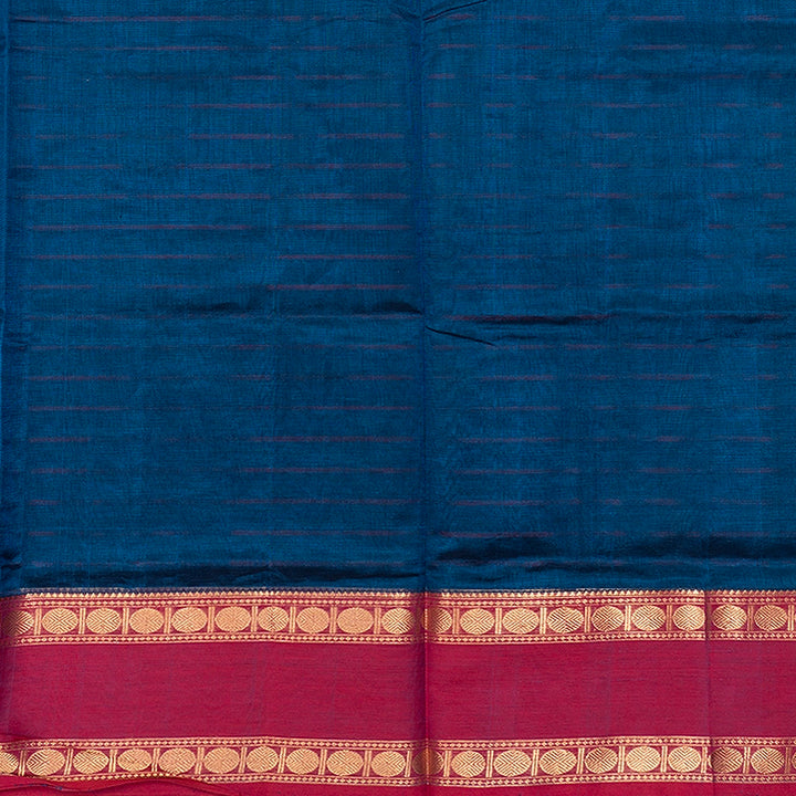 Hayagrivas Peacock Blue Kanchi Silk Cotton Saree SSCBF179I4-15