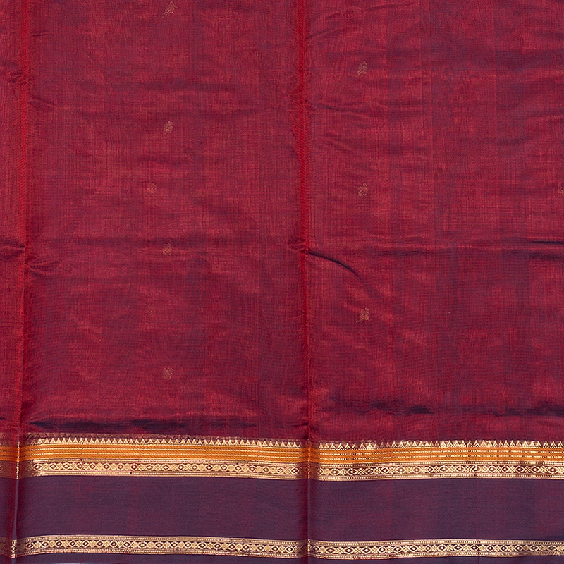 Hayagrivas Wine Maroon Kanchi Silk Cotton Saree SSCBF179I7-7