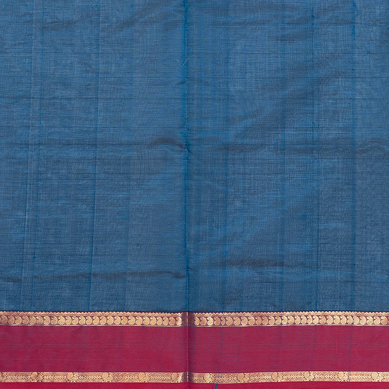 Hayagrivas Peacock Blue Kanchi Silk Cotton Saree SSCBF179I8-3