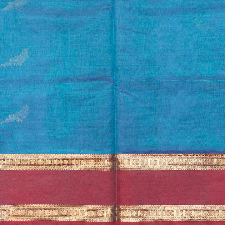 Hayagrivas Peacock Blue Kanchi Silk Cotton Saree SSCBF179I9-32