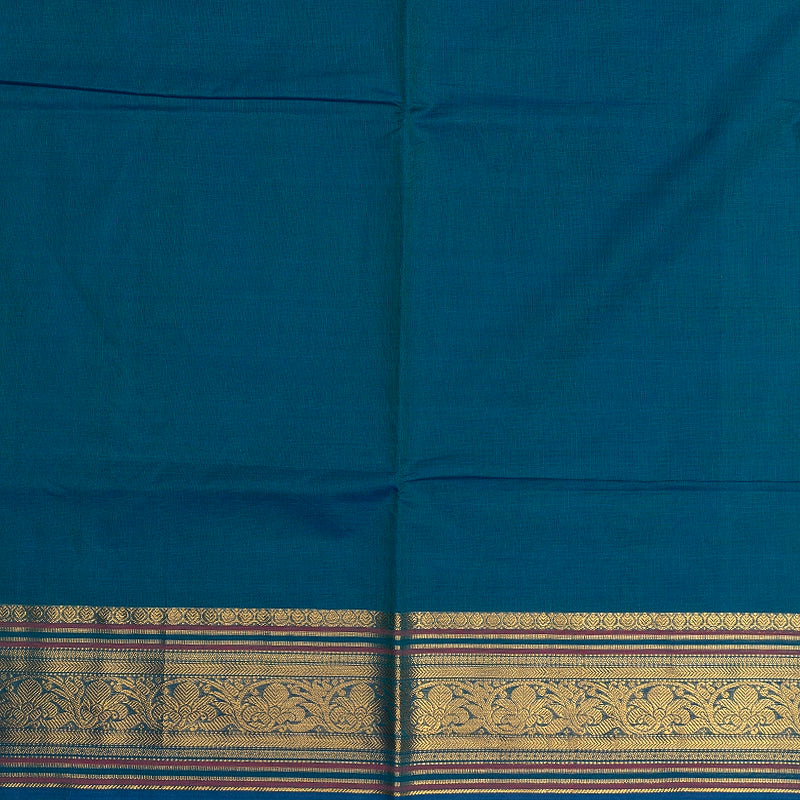 Hayagrivas Peacock Blue Handloom Chettinad Cotton Saree SSCBF188J1-18