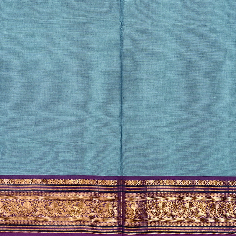 Hayagrivas Bluish-Grey Handloom Chettinad Cotton Saree SSCBF188J1-23