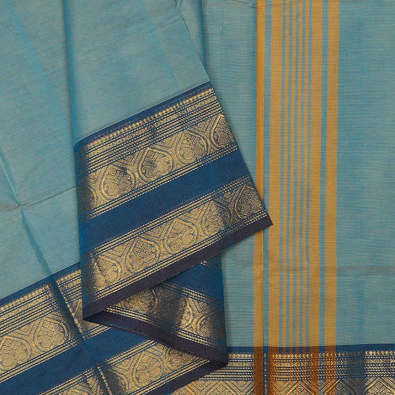 Hayagrivas Ice Blue Handloom Chettinad Cotton Saree SSCBF209J1-22