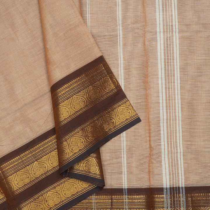 Hayagrivas Beige Handloom Chettinad Cotton Saree SSCBF209J1-25