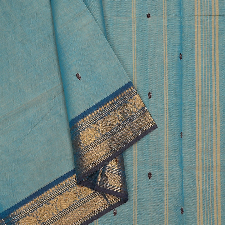 Hayagrivas Ice Blue Handloom Chettinad Cotton Saree SSCBF210J1-71