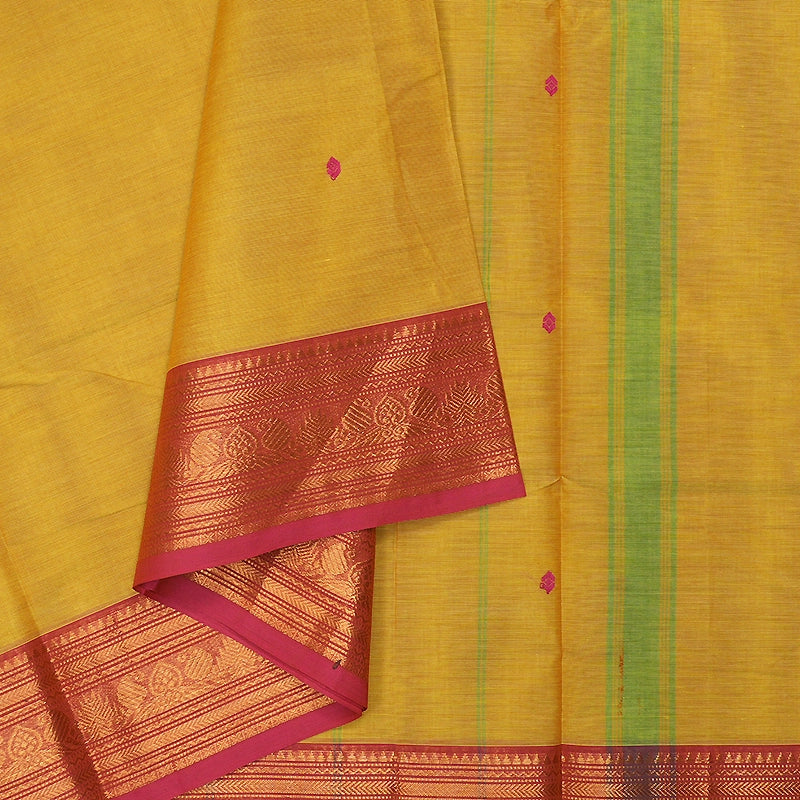 Hayagrivas Lemon Yellow Handloom Chettinad Cotton Saree SSCBF210J1-72