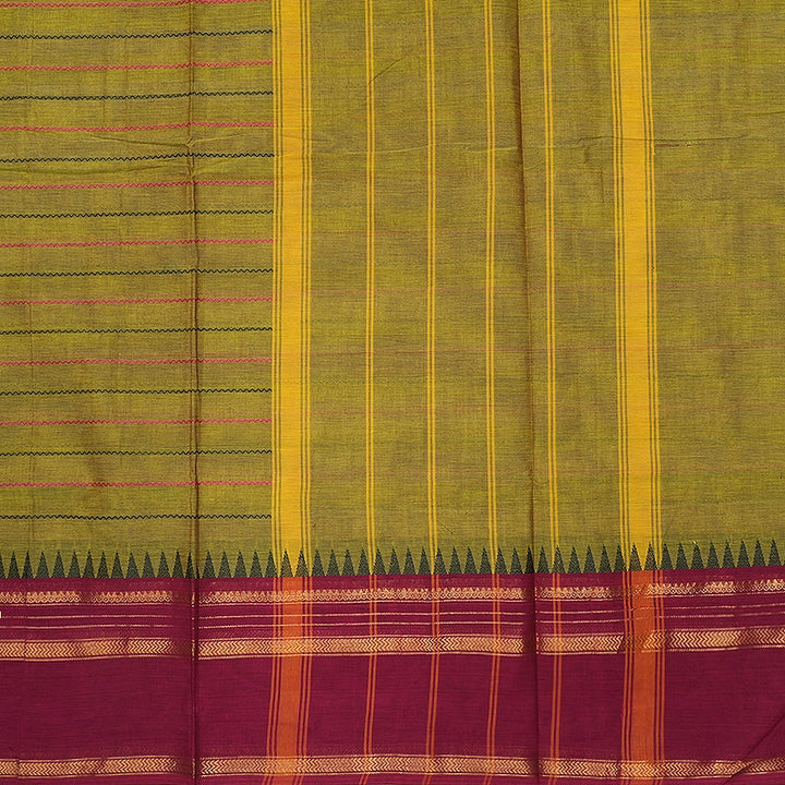 Hayagrivas Yellowish-Green Handloom Chettinad Cotton Saree SSCBF210J1-74