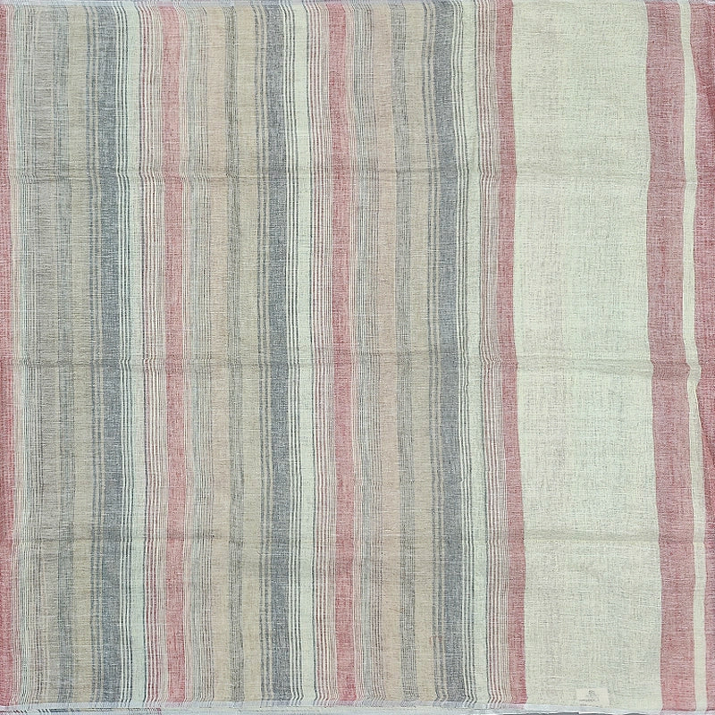 Hayagrivas Multicolour Stripes Handloom Linen Saree SSCBF68E3-2