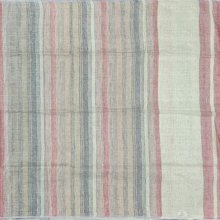 Hayagrivas Multicolour Stripes Handloom Linen Saree SSCBF68E3-2