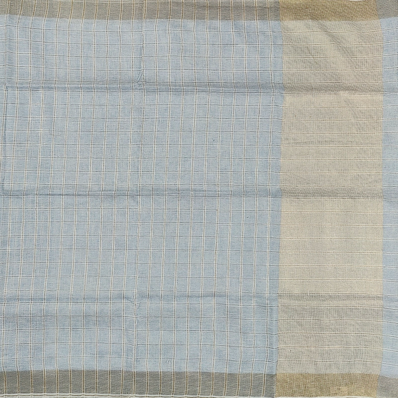Hayagrivas Powder Blue Handloom Linen Saree SSCBF68E4-1