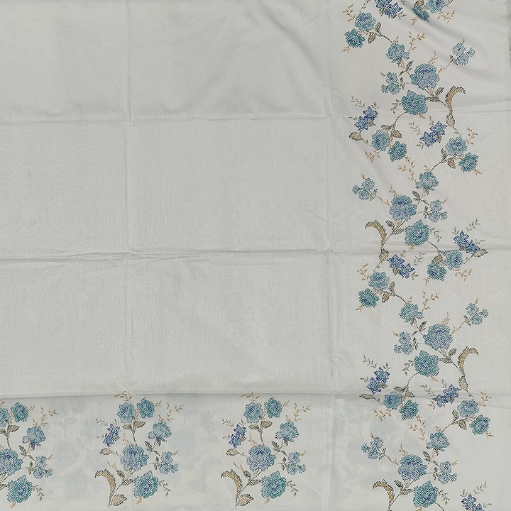 Hayagrivas Half-White Handloom Linen Saree SSCBF68E6-7
