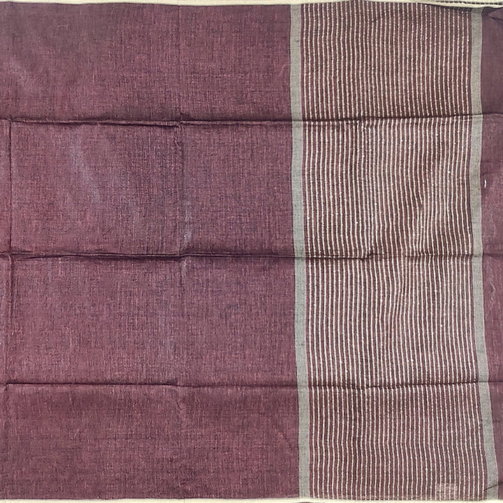 Hayagrivas Deep Wine Handloom Linen Saree SSCBF69E11-4