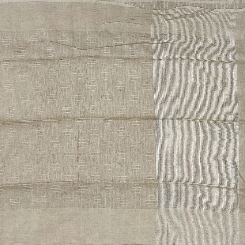 Hayagrivas Beige-Khaki Handloom Linen Saree SSCBF69E5-2