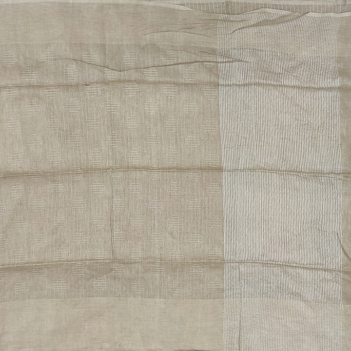 Hayagrivas Beige-Khaki Handloom Linen Saree SSCBF69E5-2