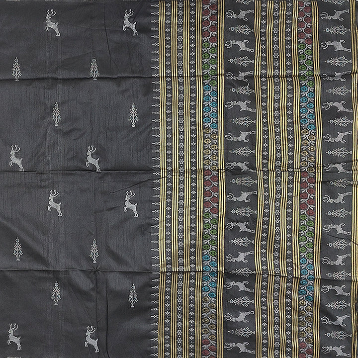 Hayagrivas Black Fancy Cotton Saree SSCBF84F13-1