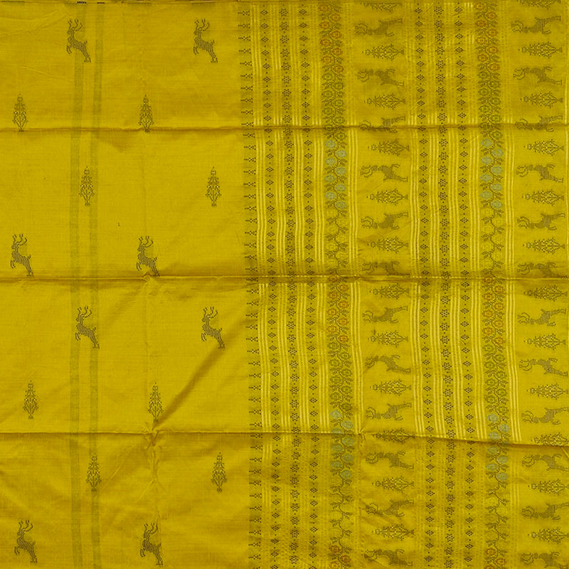 Hayagrivas Mustard Yellow Fancy Cotton Saree SSCBF84F13-3