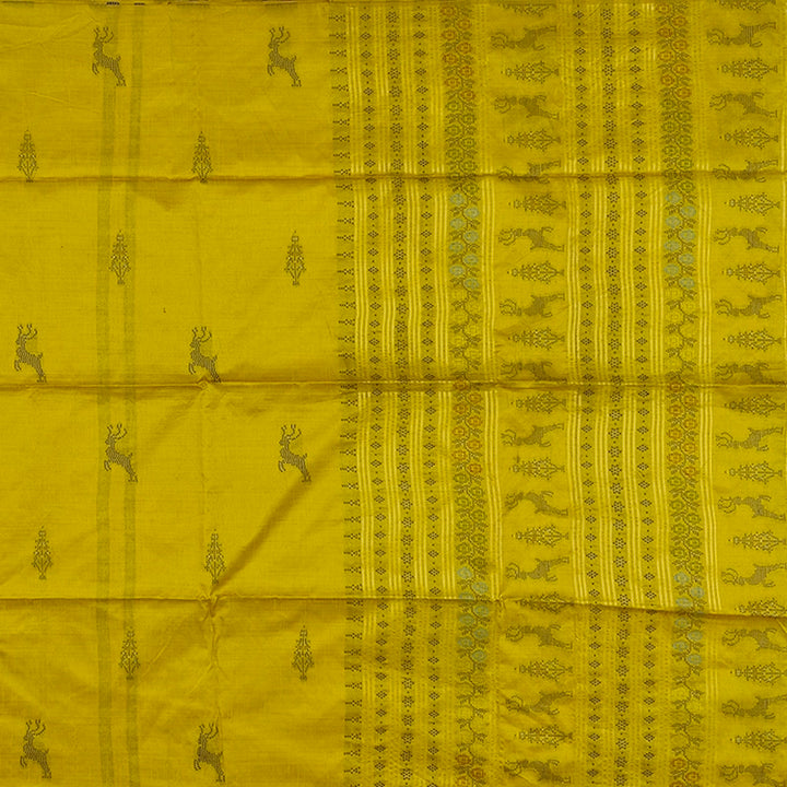 Hayagrivas Mustard Yellow Fancy Cotton Saree SSCBF84F13-3