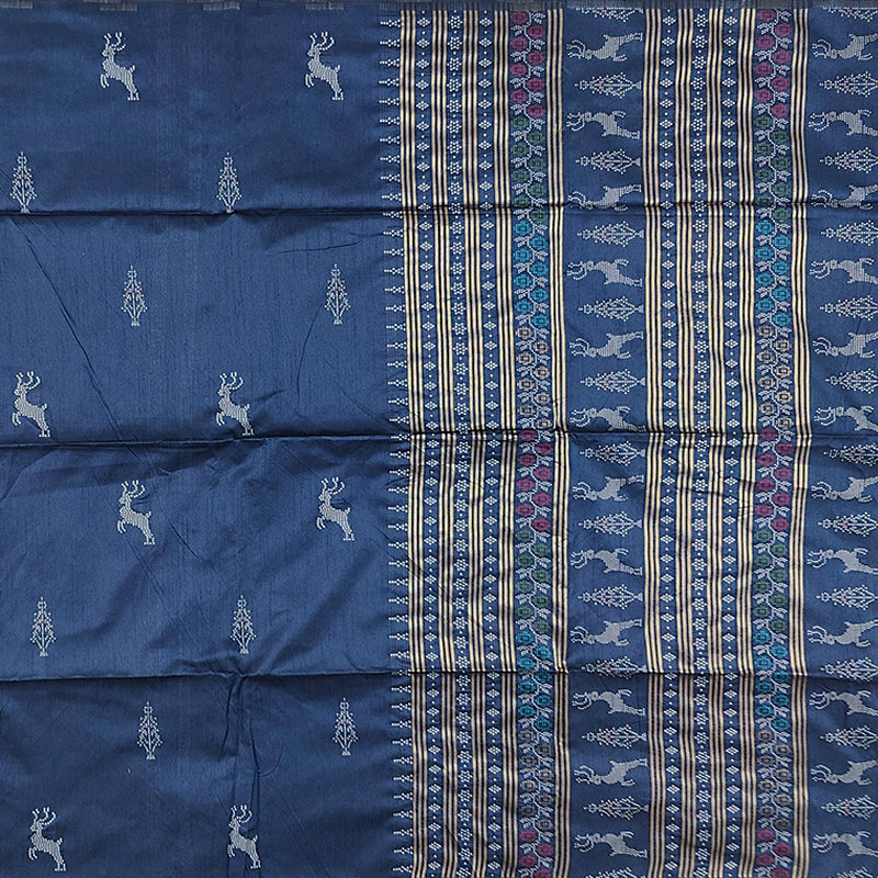 Hayagrivas Navy Blue Fancy Cotton Saree SSCBF84F13-7