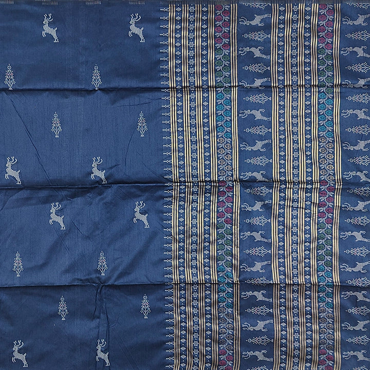 Hayagrivas Navy Blue Fancy Cotton Saree SSCBF84F13-7