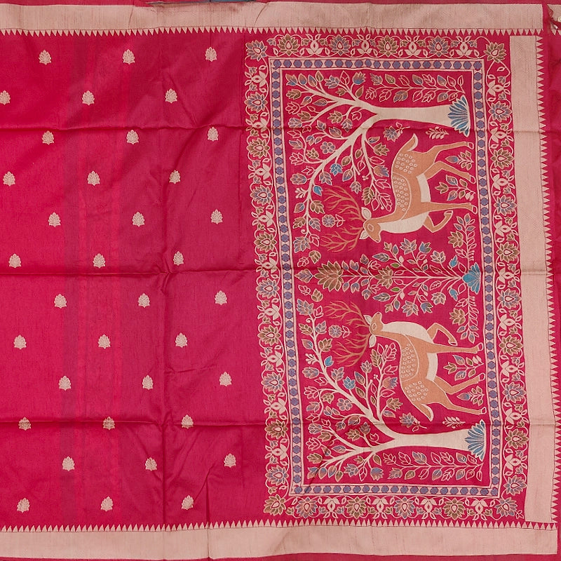 Hayagrivas Red Fancy Cotton Saree SSCBF84F14-1