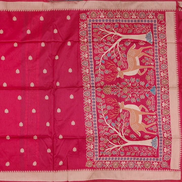 Hayagrivas Red Fancy Cotton Saree SSCBF84F14-1