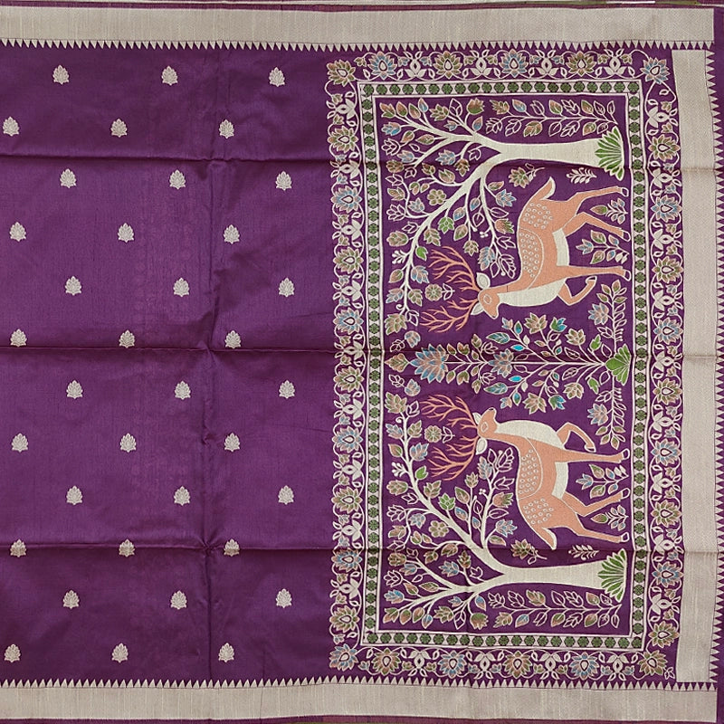 Hayagrivas Purple Fancy Cotton Saree SSCBF84F14-2