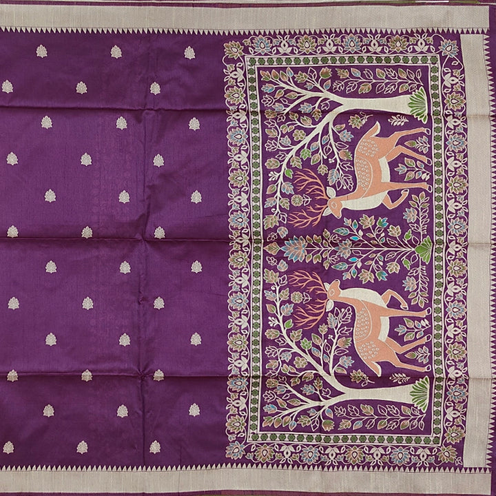 Hayagrivas Purple Fancy Cotton Saree SSCBF84F14-2