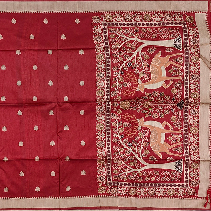 Hayagrivas Red Fancy Cotton Saree SSCBF84F14-4