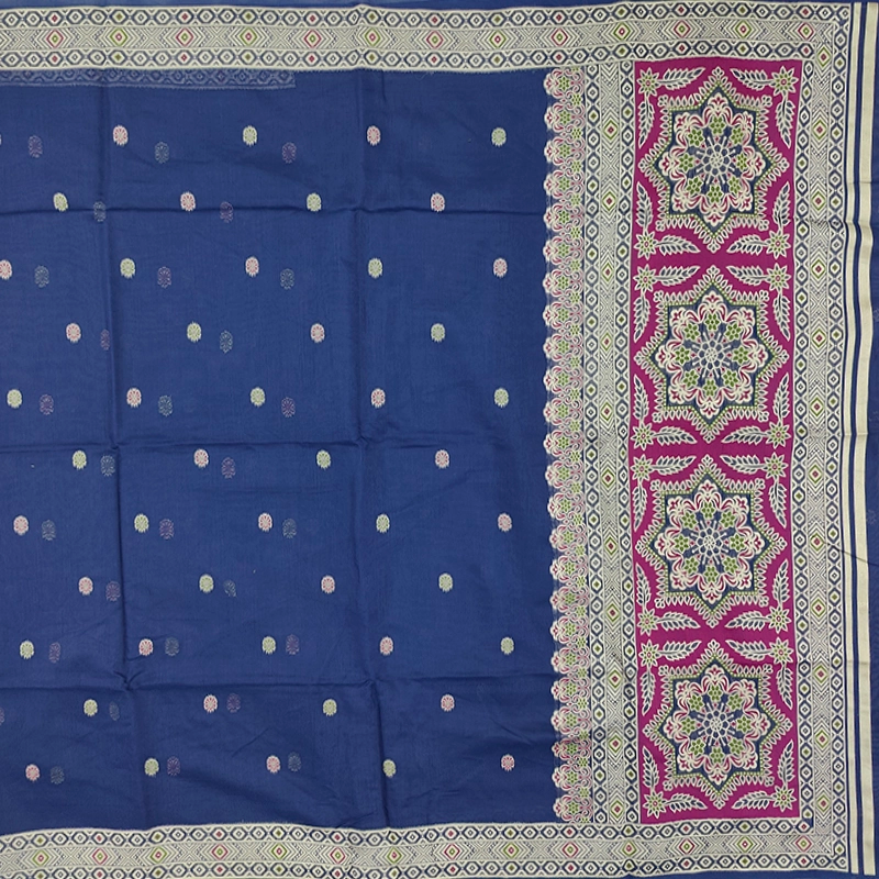 Hayagrivas Royal Blue Fancy Cotton Saree SSCBF84F19-14